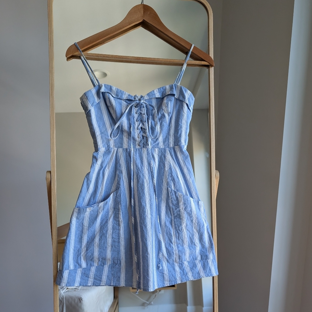 Reformation Blue Striped Lorimer Toby Dress - Size 2